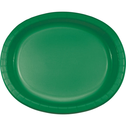 Emerald Green SturdyStyle Oval Platters 96 ct