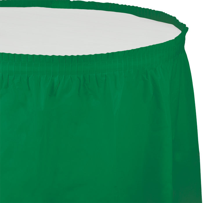 Emerald Green Plastic Tableskirt 6 ct