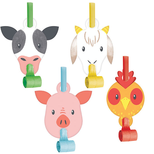 Farm Animals Party Blowers 48 ct