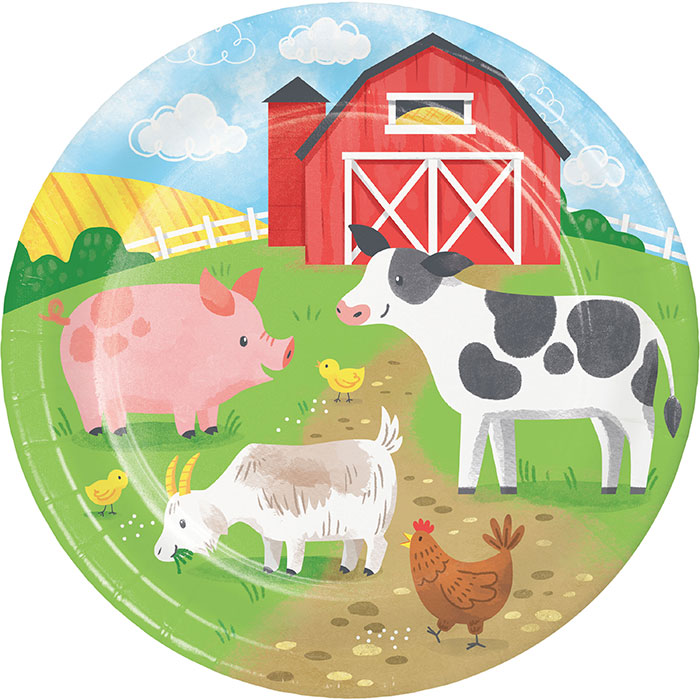 Farm Animals Paper Plates 96 ct