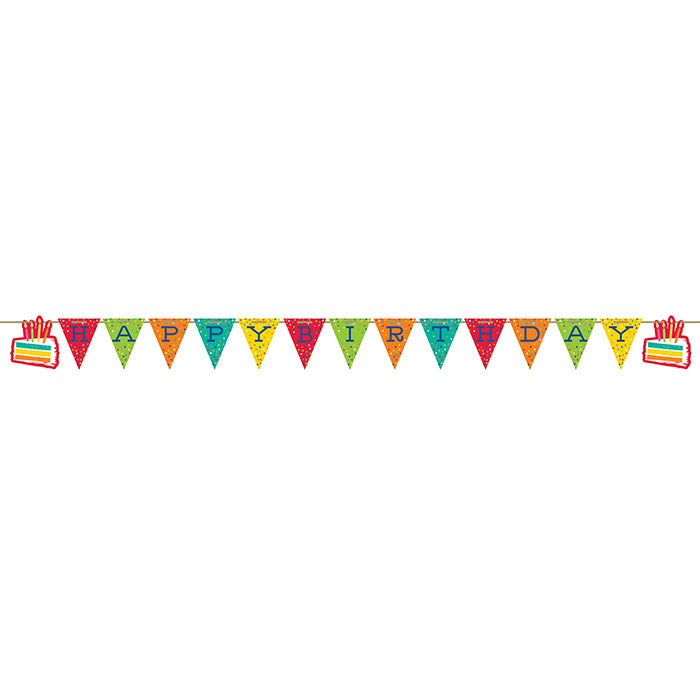 Festive Cake Happy Birthday Banners 12 ct