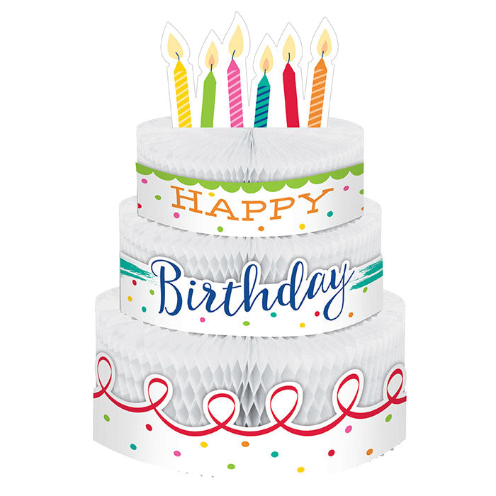 Festive Cake Happy Birthday Centerpieces 6 ct