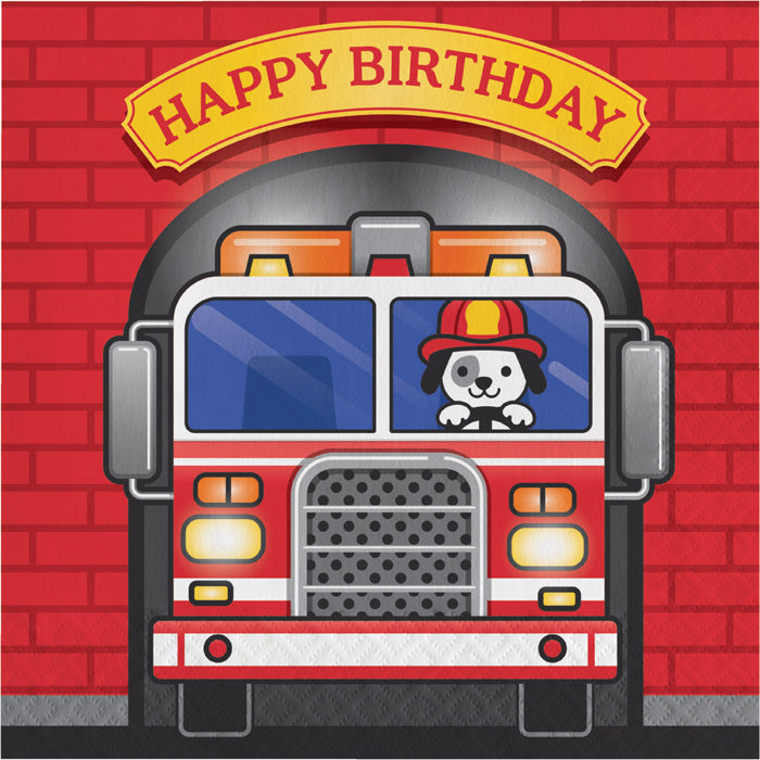 Fire Truck Birthday Luncheon Napkins 192 ct