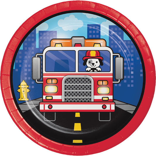 Fire Truck Dessert Plates 96 ct