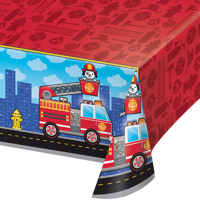 Fire Truck Plastic Tablecloths 6 ct