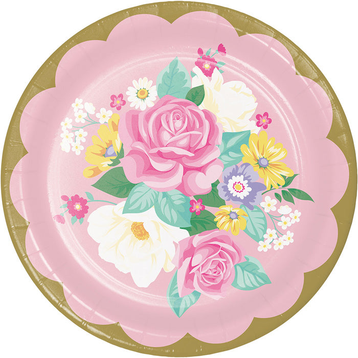 Floral Tea Party Dinner Plates 96 ct