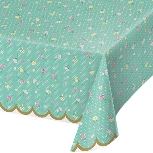 Floral Tea Party Plastic Tablecloths 6 ct