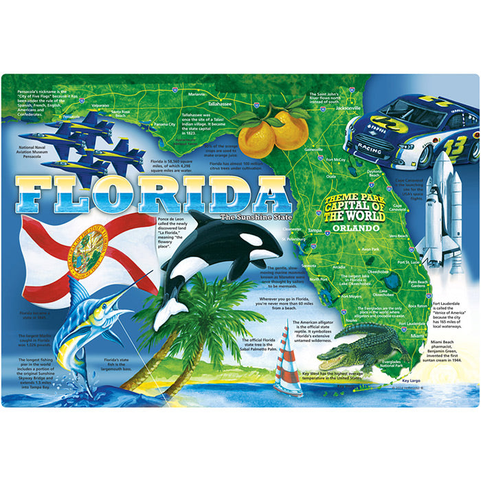 Florida State Map Placemats 1,000 ct