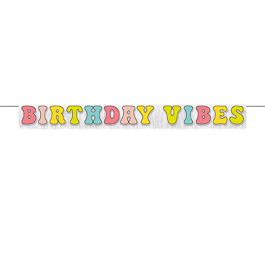 Flower Power Birthday Vibes Banners 12 ct