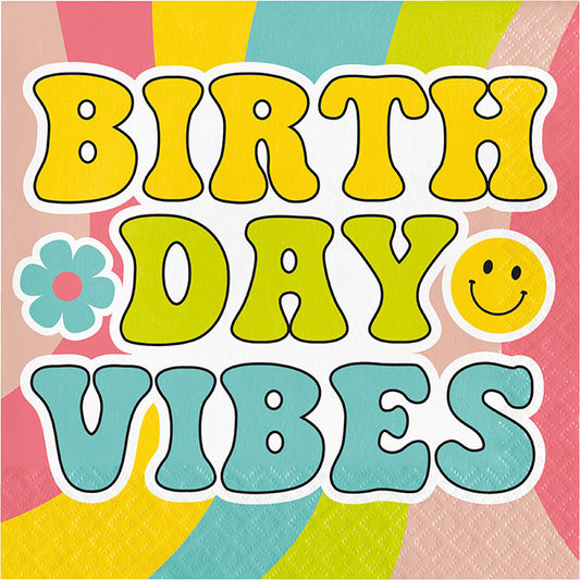 Flower Power Birthday Vibes Napkins 192 ct