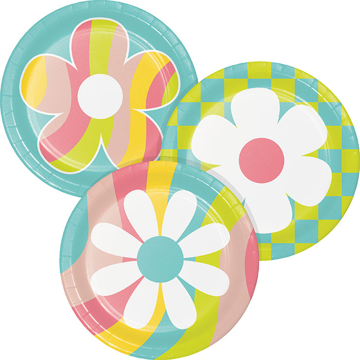 Flower Power Dessert Plates 96 ct