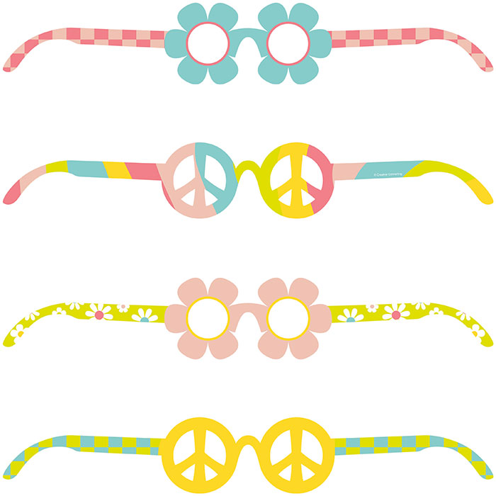 Flower Power Paper Eyeglasses 24 ct