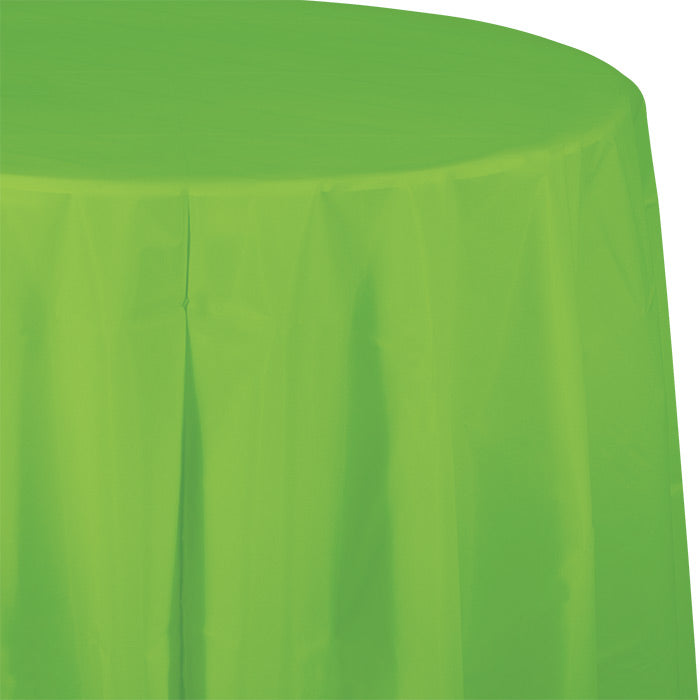 Fresh Lime Octy-Round Plastic Tablecloths 12 ct