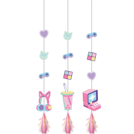 Gamer Girl Hanging Cutouts 36 ct