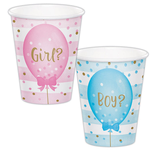 Gender Reveal Balloons 9 oz Cups 96 ct