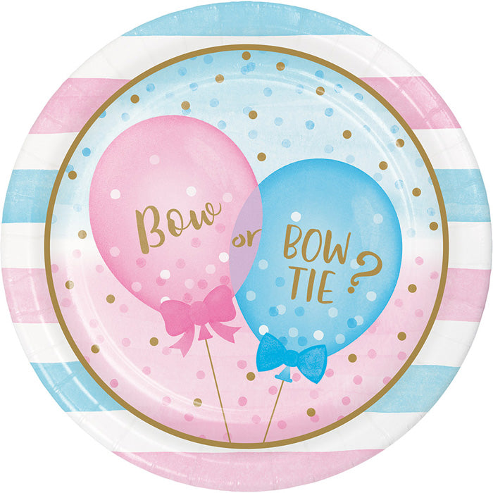 Gender Reveal Balloons Dinner Plates 96 ct