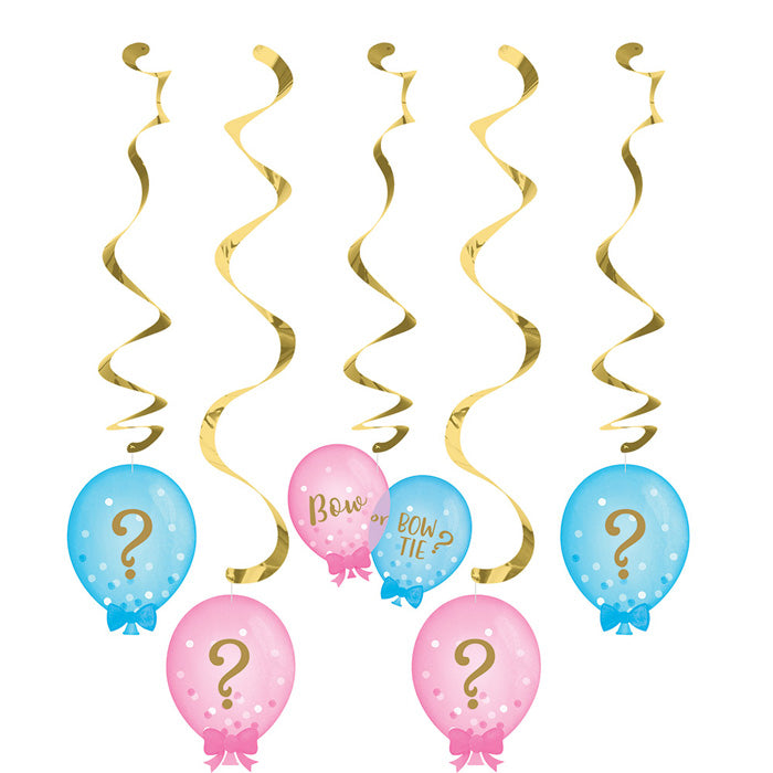 Gender Reveal Balloons Dizzy Danglers 30 ct