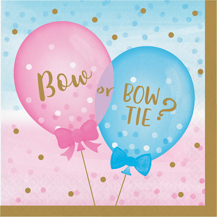 Gender Reveal Balloons Luncheon Napkins 192 ct