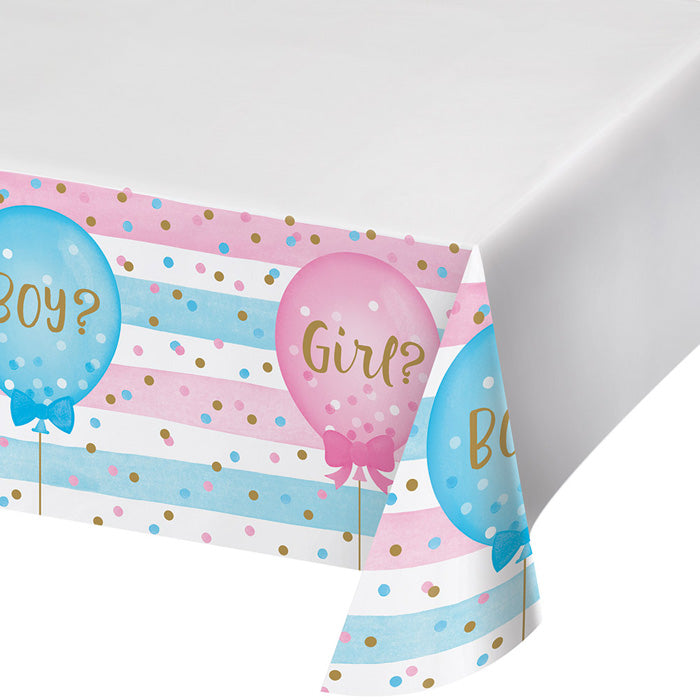 Gender Reveal Balloons Plastic Tablecloths 6 ct