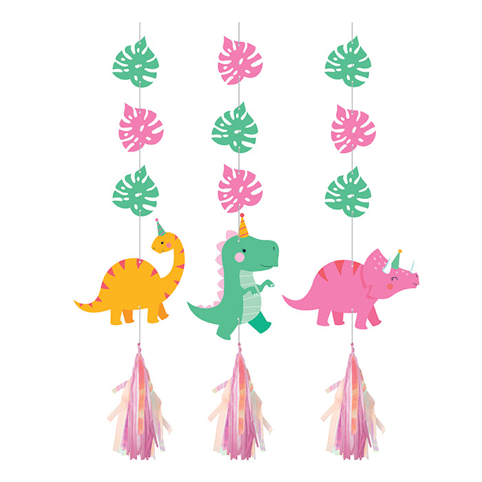 Girl Dinosaur Hanging Cutouts 36 ct