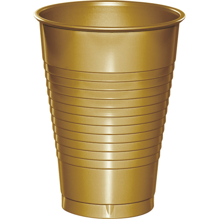 Glittering Gold 12 oz Plastic Cups 240 ct