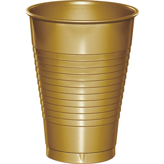 Glittering Gold 12 oz Plastic Cups 240 ct