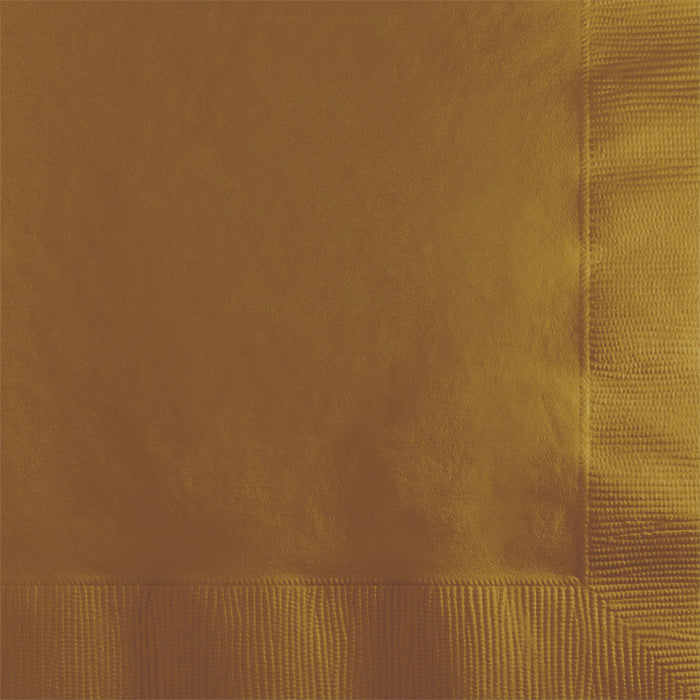 Glittering Gold 2-Ply Beverage Napkins 600 ct