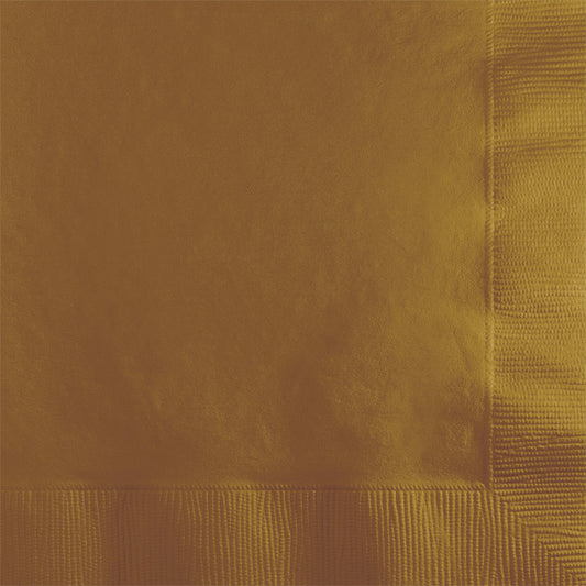 Glittering Gold 2-Ply Beverage Napkins 600 ct