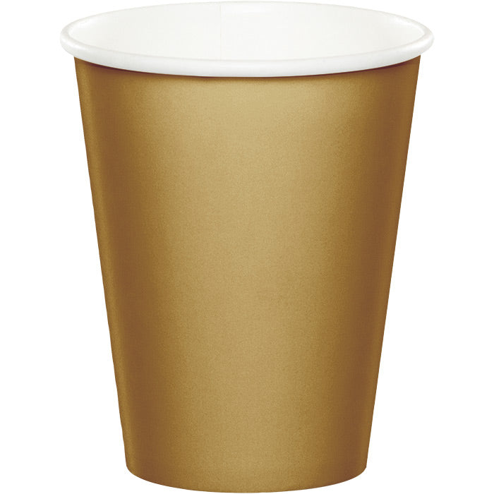 Glittering Gold 9 oz Hot & Cold Cups 240 ct