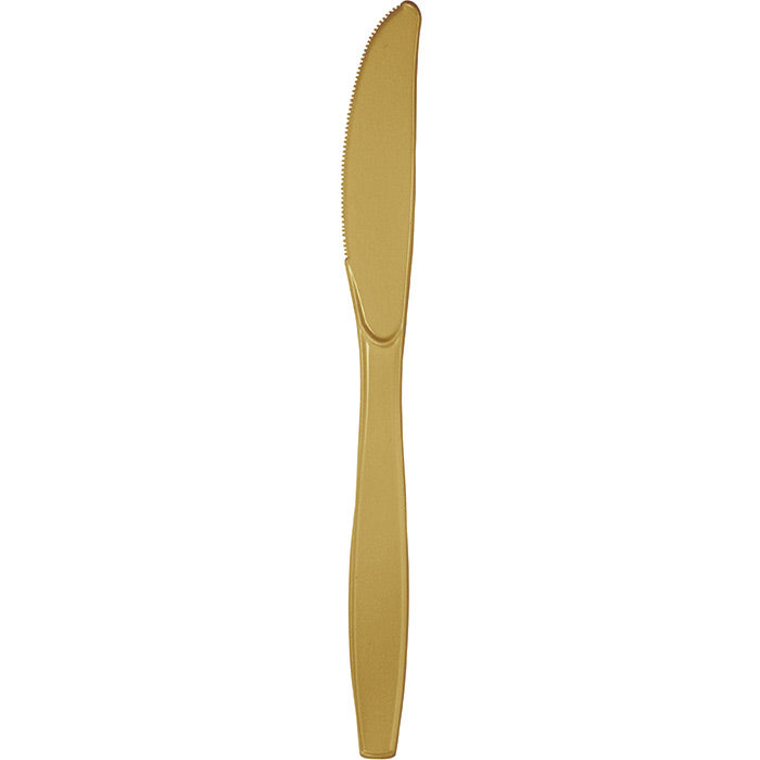 Glittering Gold Bulk Plastic Knives 600 ct