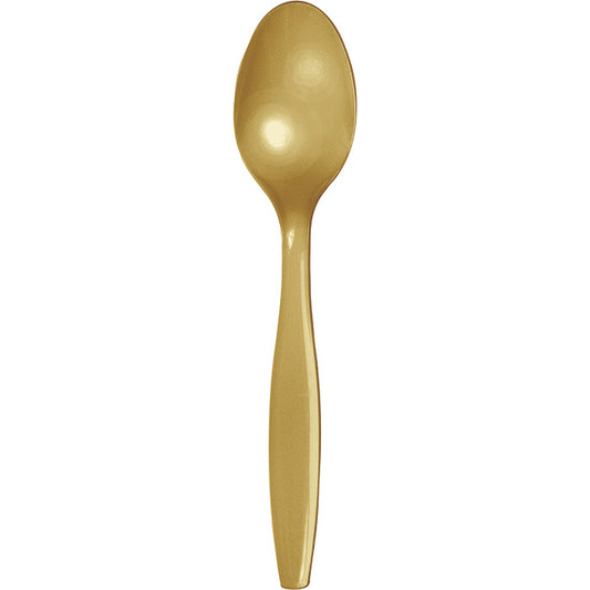 Glittering Gold Bulk Plastic Spoons 600 ct