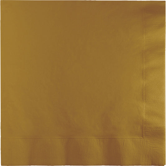 Glittering Gold Dinner Napkins 3-Ply 250 ct