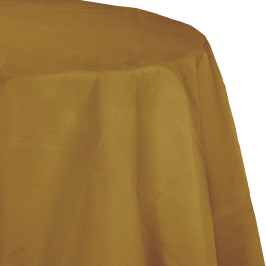 Glittering Gold Octy-Round Paper Tablecloths 12 ct