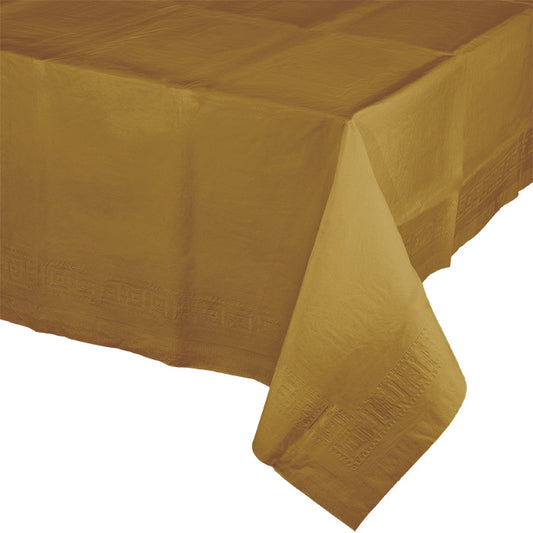 Glittering Gold Paper Tablecloths 6 ct