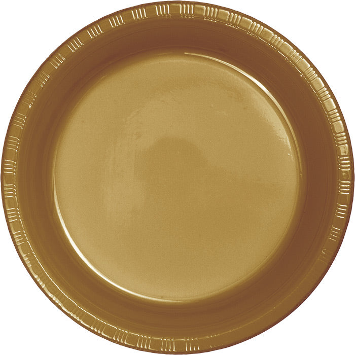 Glittering Gold Plastic Banquet Plates 240 ct