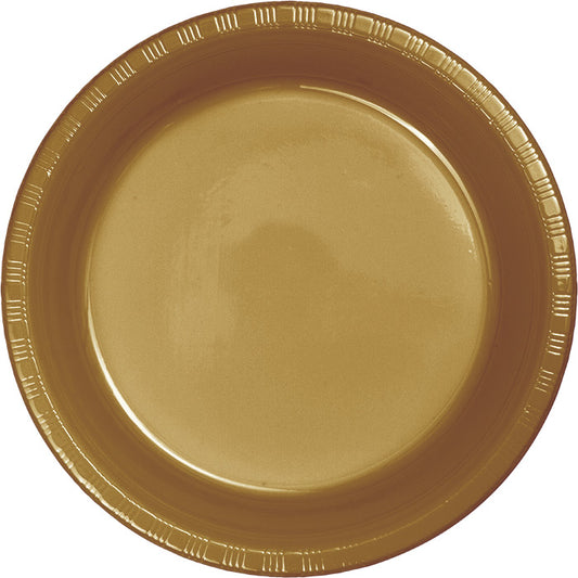 Glittering Gold Plastic Banquet Plates 240 ct