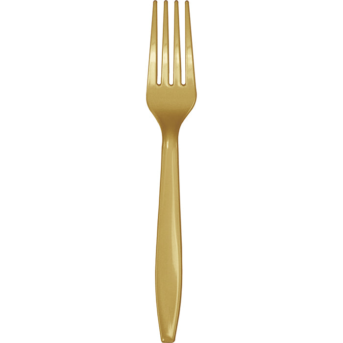 Glittering Gold Plastic Forks 288 ct