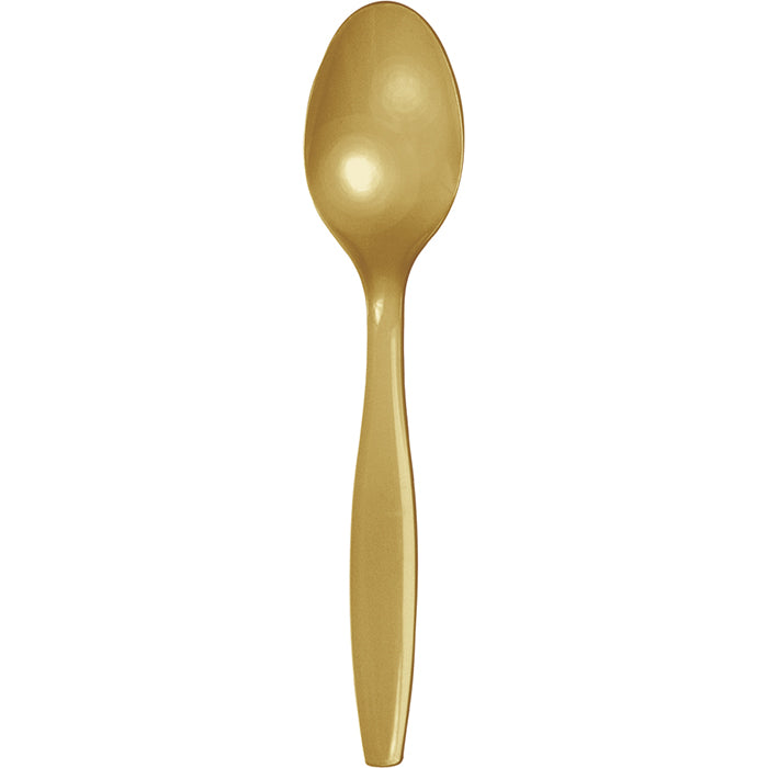 Glittering Gold Plastic Spoons 288 ct