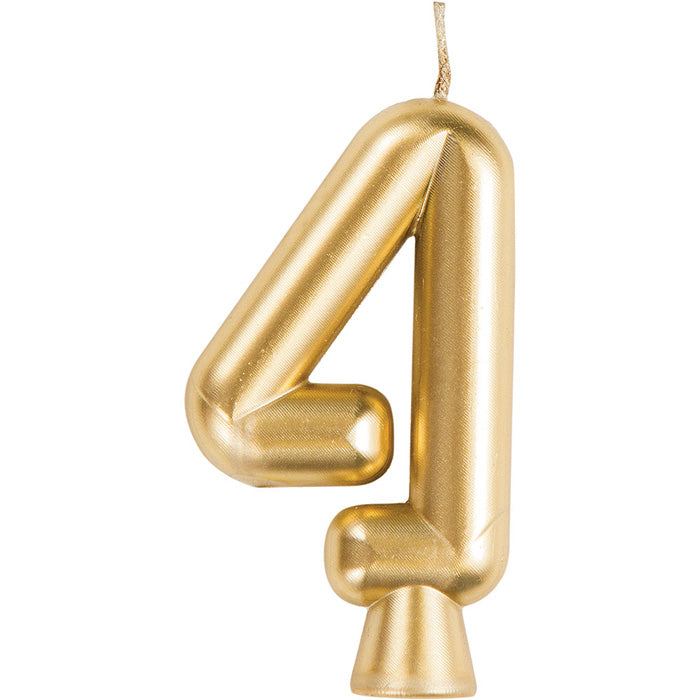 Gold Number 4 Candles 12 ct