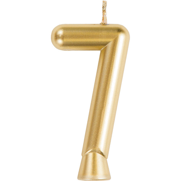 Gold Number 7 Candles 12 ct