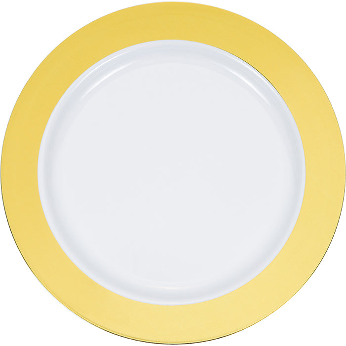 Gold Rim Plastic Dinner Plates 120 ct