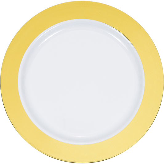 Gold Rim Plastic Dinner Plates 120 ct