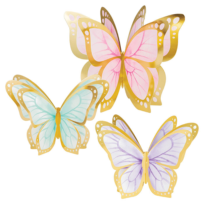 Golden Butterfly Centerpieces 18 ct