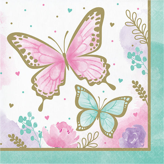 Golden Butterfly Luncheon Napkins 192 ct