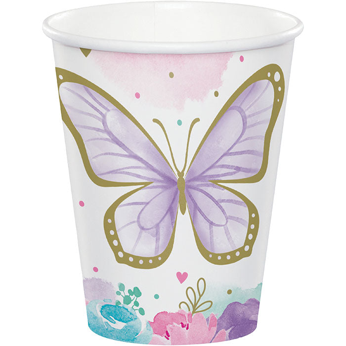 Golden Butterfly Paper Cups 96 ct