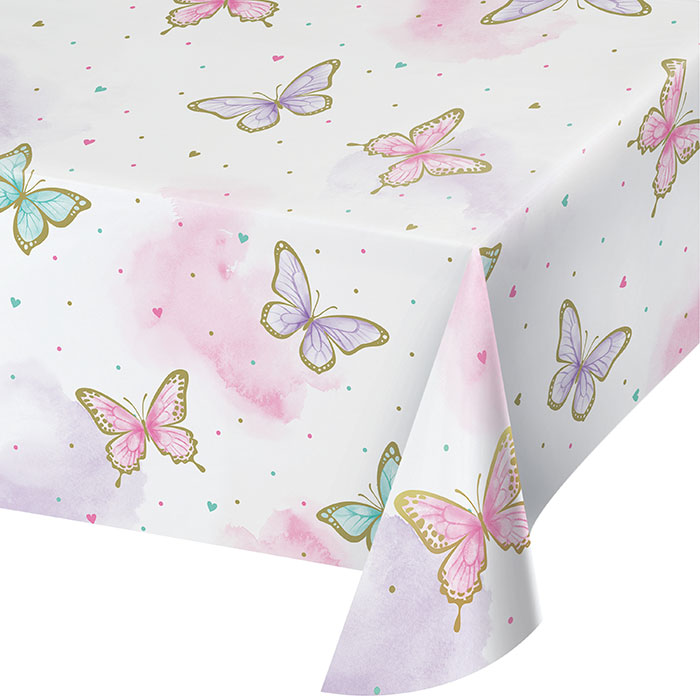 Golden Butterfly Paper Tablecloths 6 ct