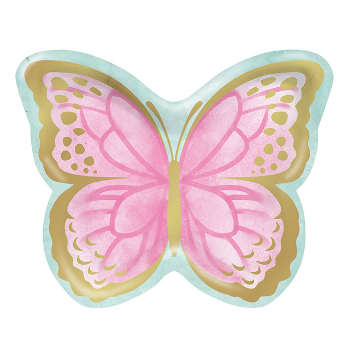 Golden Butterfly Shaped Dinner Plates 96 ct