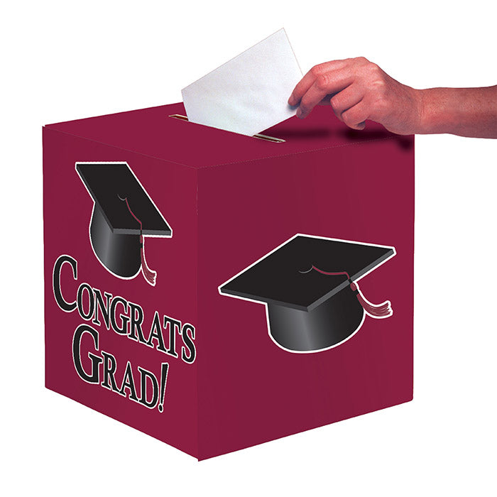 Graduation Card Boxes Burgundy 6 ct