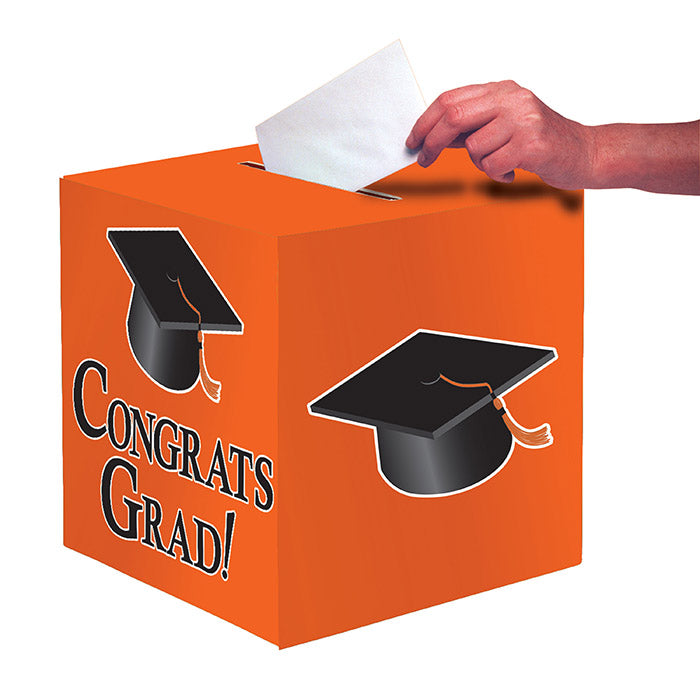 Graduation Card Boxes Orange 6 ct