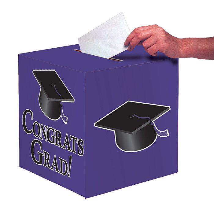 Graduation Card Boxes Purple 6 ct